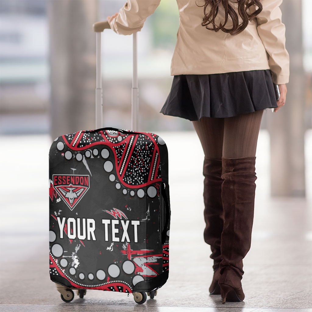 Personalized Essendon Bombers Luggage Cover Aboriginal Pattern with Graffiti Style