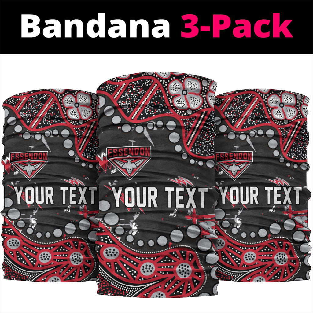 Personalized Essendon Bombers Neck Gaiter Aboriginal Pattern with Graffiti Style