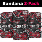 Personalized Essendon Bombers Neck Gaiter Aboriginal Pattern with Graffiti Style