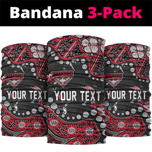 Personalized Essendon Bombers Neck Gaiter Aboriginal Pattern with Graffiti Style