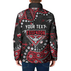 Personalized Essendon Bombers Padded Jacket Aboriginal Pattern with Graffiti Style