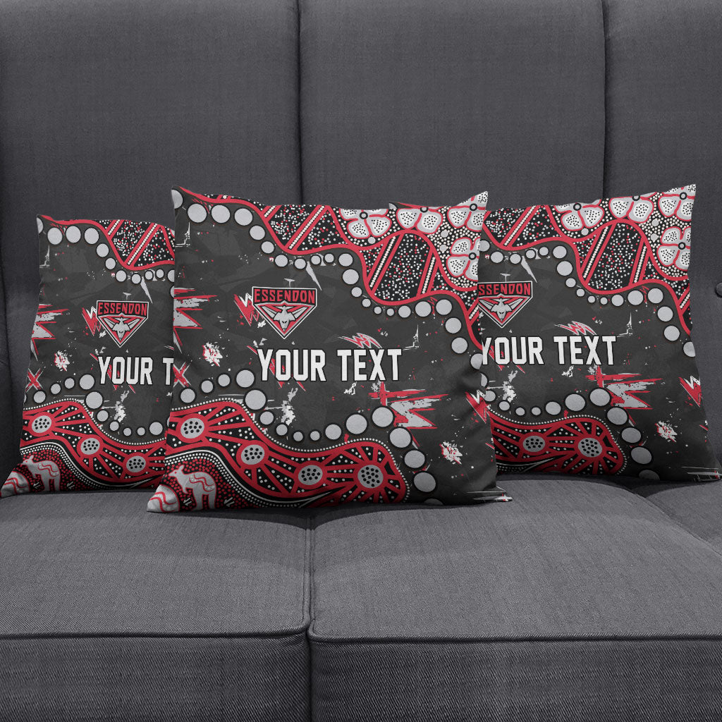 Personalized Essendon Bombers Pillow Cover Aboriginal Pattern with Graffiti Style