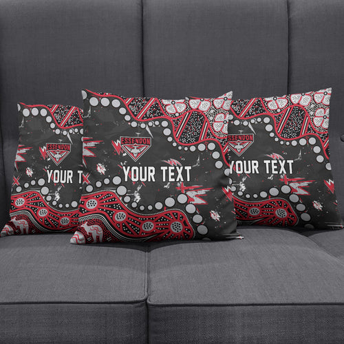 Personalized Essendon Bombers Pillow Cover Aboriginal Pattern with Graffiti Style