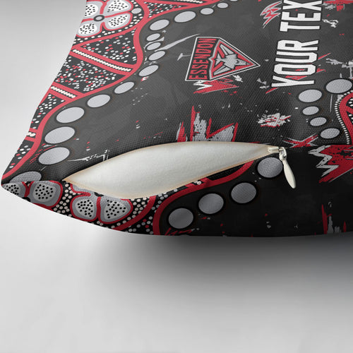Personalized Essendon Bombers Pillow Cover Aboriginal Pattern with Graffiti Style
