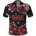 Personalized Essendon Bombers Polo Shirt Aboriginal Pattern with Graffiti Style