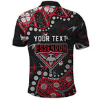 Personalized Essendon Bombers Polo Shirt Aboriginal Pattern with Graffiti Style