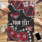 Personalized Essendon Bombers Puzzle Aboriginal Pattern with Graffiti Style