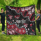 Personalized Essendon Bombers Quilt Aboriginal Pattern with Graffiti Style