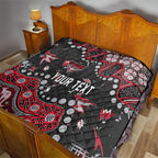 Personalized Essendon Bombers Quilt Aboriginal Pattern with Graffiti Style
