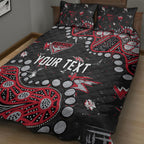 Personalized Essendon Bombers Quilt Bed Set Aboriginal Pattern with Graffiti Style
