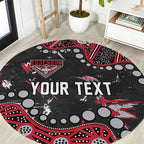 Personalized Essendon Bombers Round Carpet Aboriginal Pattern with Graffiti Style