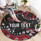 Personalized Essendon Bombers Round Carpet Aboriginal Pattern with Graffiti Style
