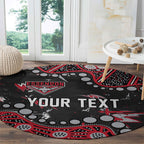 Personalized Essendon Bombers Round Carpet Aboriginal Pattern with Graffiti Style