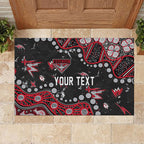 Personalized Essendon Bombers Rubber Doormat Aboriginal Pattern with Graffiti Style