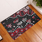 Personalized Essendon Bombers Rubber Doormat Aboriginal Pattern with Graffiti Style