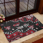 Personalized Essendon Bombers Rubber Doormat Aboriginal Pattern with Graffiti Style