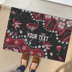 Personalized Essendon Bombers Rubber Doormat Aboriginal Pattern with Graffiti Style