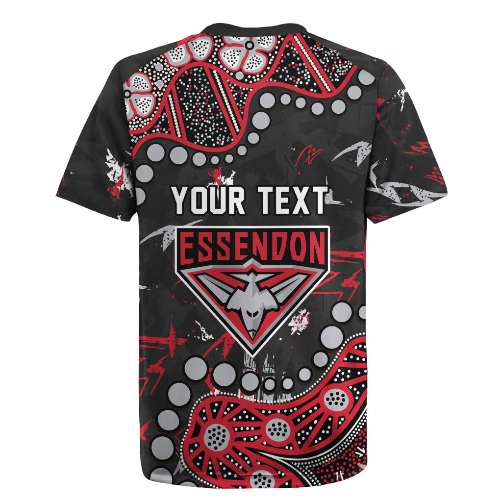 Personalized Essendon Bombers Rugby Jersey Aboriginal Pattern with Graffiti Style