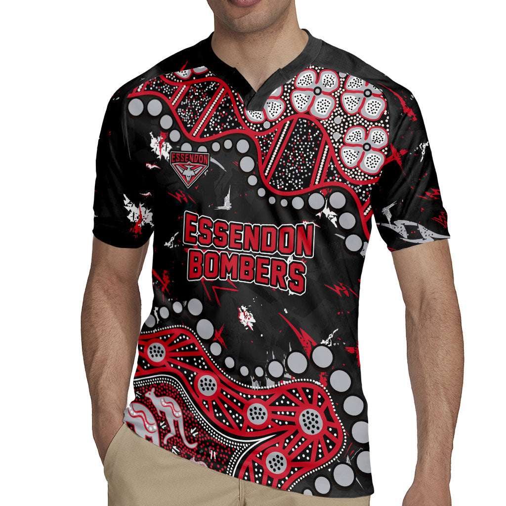 Personalized Essendon Bombers Rugby Jersey Aboriginal Pattern with Graffiti Style
