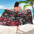 Personalized Essendon Bombers Sarong Aboriginal Pattern with Graffiti Style