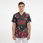 Personalized Essendon Bombers Scrub Top Aboriginal Pattern with Graffiti Style