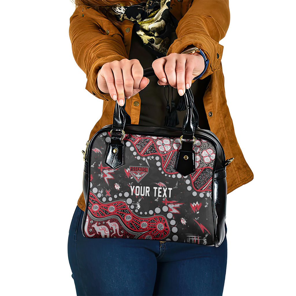 Personalized Essendon Bombers Shoulder Handbag Aboriginal Pattern with Graffiti Style