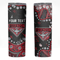 Personalized Essendon Bombers Skinny Tumbler Aboriginal Pattern with Graffiti Style