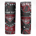 Personalized Essendon Bombers Skinny Tumbler Aboriginal Pattern with Graffiti Style