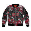 Personalized Essendon Bombers Sleeve Zip Bomber Jacket Aboriginal Pattern with Graffiti Style