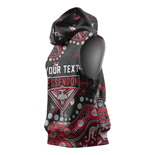 Personalized Essendon Bombers Sleeveless Hoodie Aboriginal Pattern with Graffiti Style