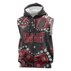 Personalized Essendon Bombers Sleeveless Zip Hoodie Aboriginal Pattern with Graffiti Style