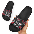 Personalized Essendon Bombers Slide Sandals Aboriginal Pattern with Graffiti Style
