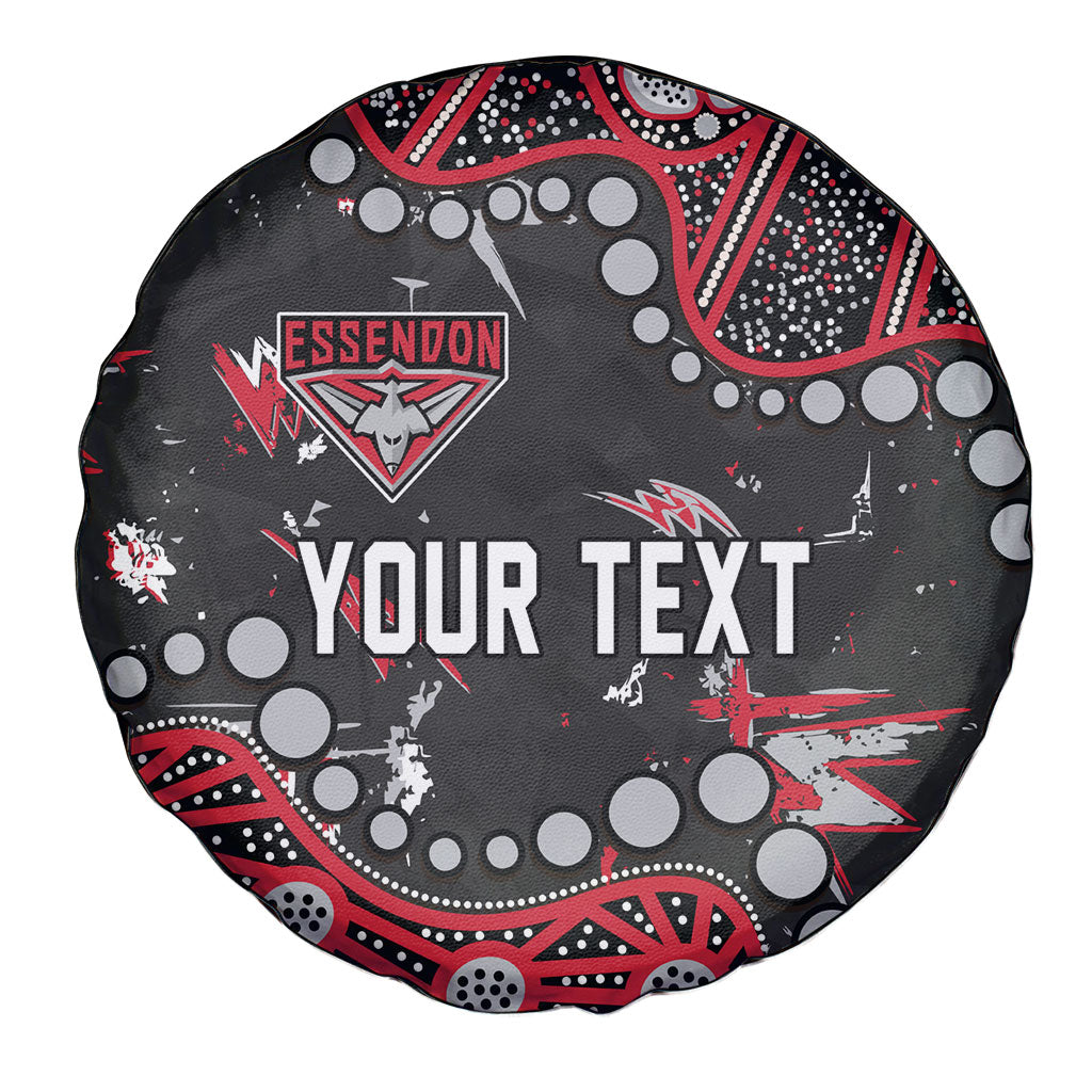 Personalized Essendon Bombers Spare Tire Cover Aboriginal Pattern with Graffiti Style