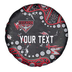 Personalized Essendon Bombers Spare Tire Cover Aboriginal Pattern with Graffiti Style