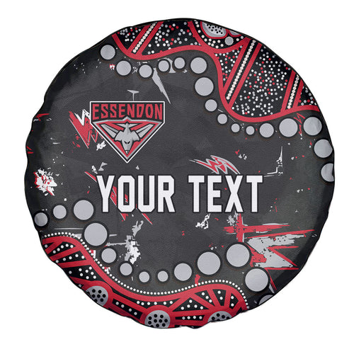 Personalized Essendon Bombers Spare Tire Cover Aboriginal Pattern with Graffiti Style