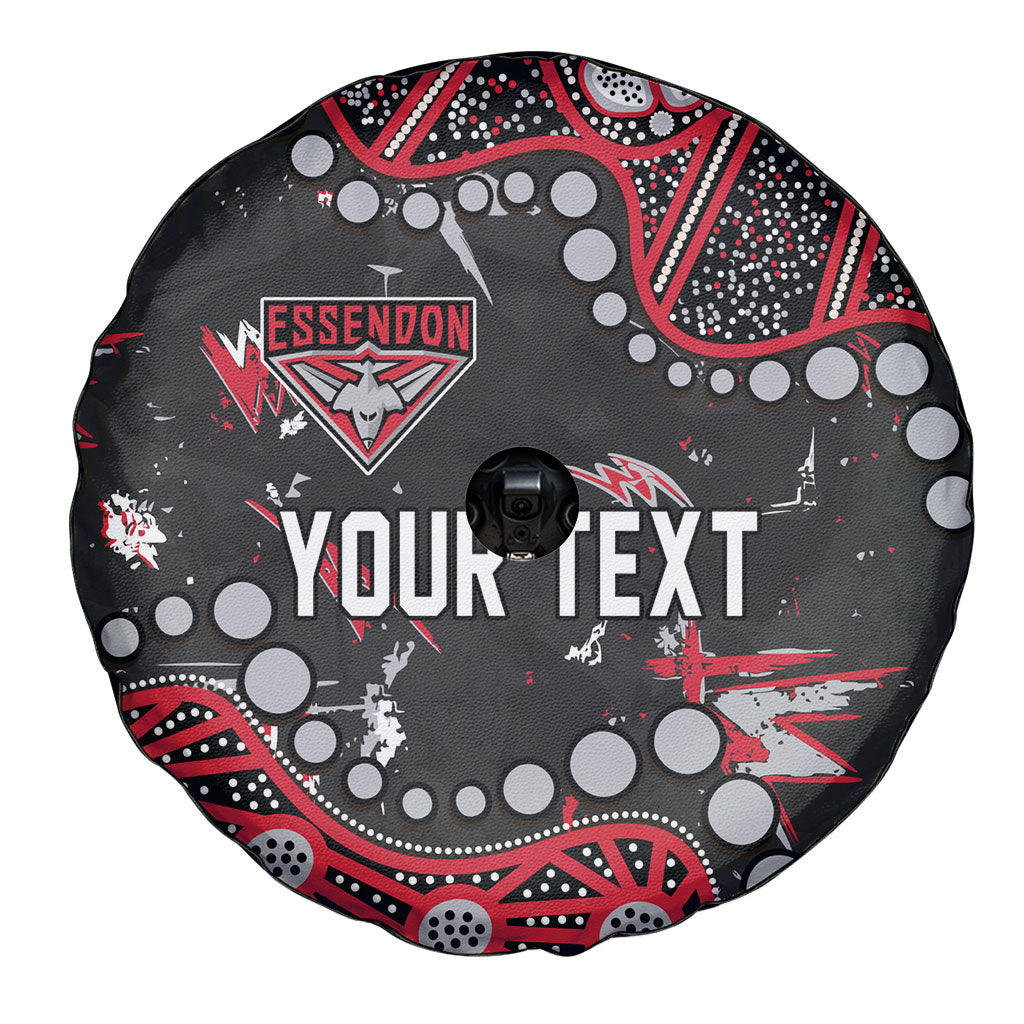 Personalized Essendon Bombers Spare Tire Cover Aboriginal Pattern with Graffiti Style
