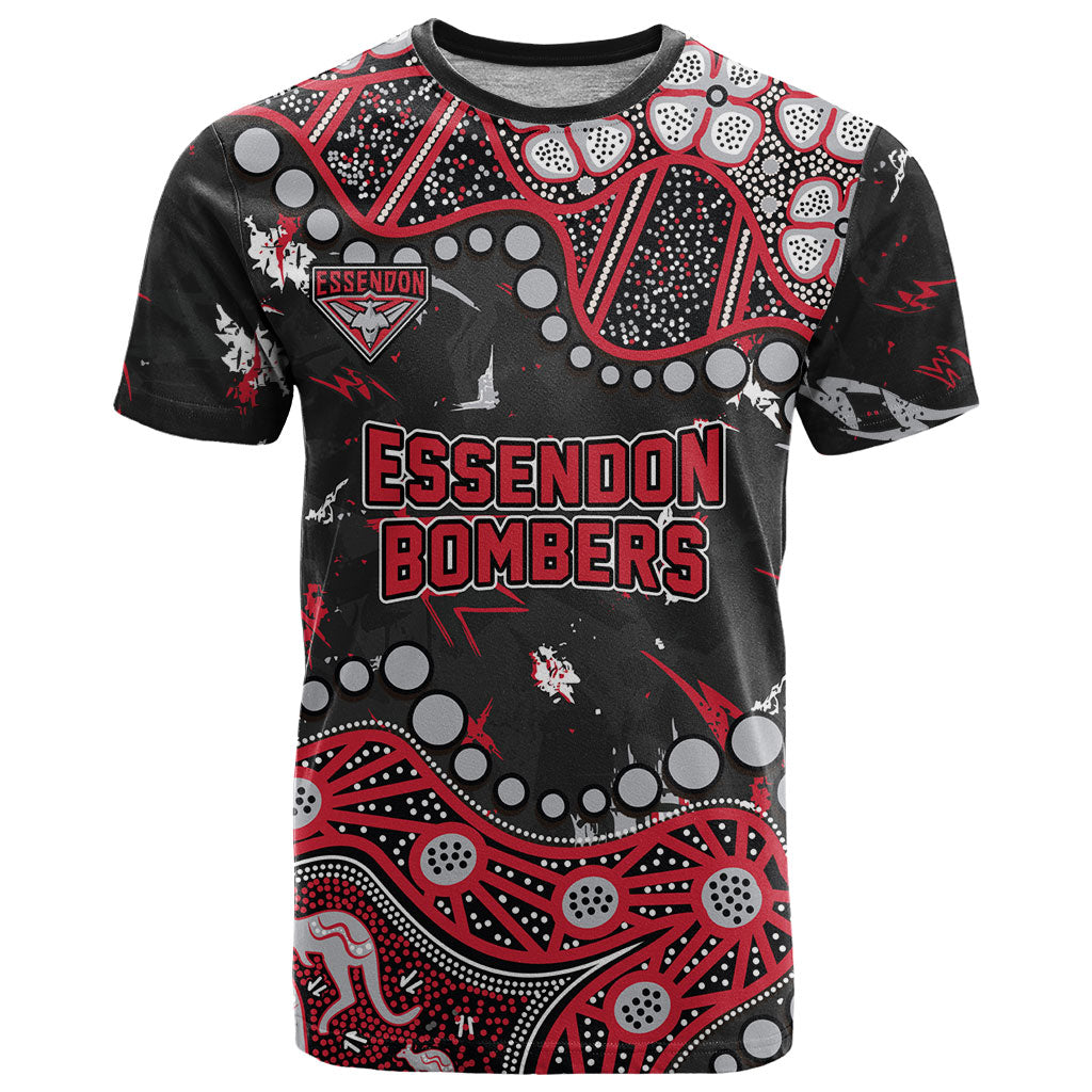 Personalized Essendon Bombers T Shirt Aboriginal Pattern with Graffiti Style