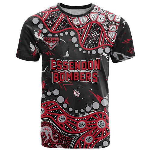 Personalized Essendon Bombers T Shirt Aboriginal Pattern with Graffiti Style