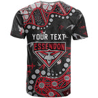 Personalized Essendon Bombers T Shirt Aboriginal Pattern with Graffiti Style