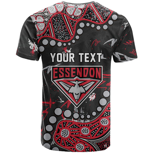 Personalized Essendon Bombers T Shirt Aboriginal Pattern with Graffiti Style