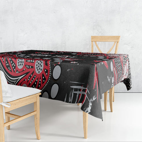 Personalized Essendon Bombers Tablecloth Aboriginal Pattern with Graffiti Style