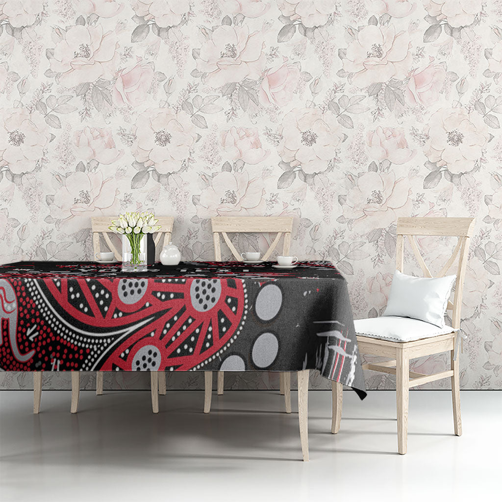 Personalized Essendon Bombers Tablecloth Aboriginal Pattern with Graffiti Style