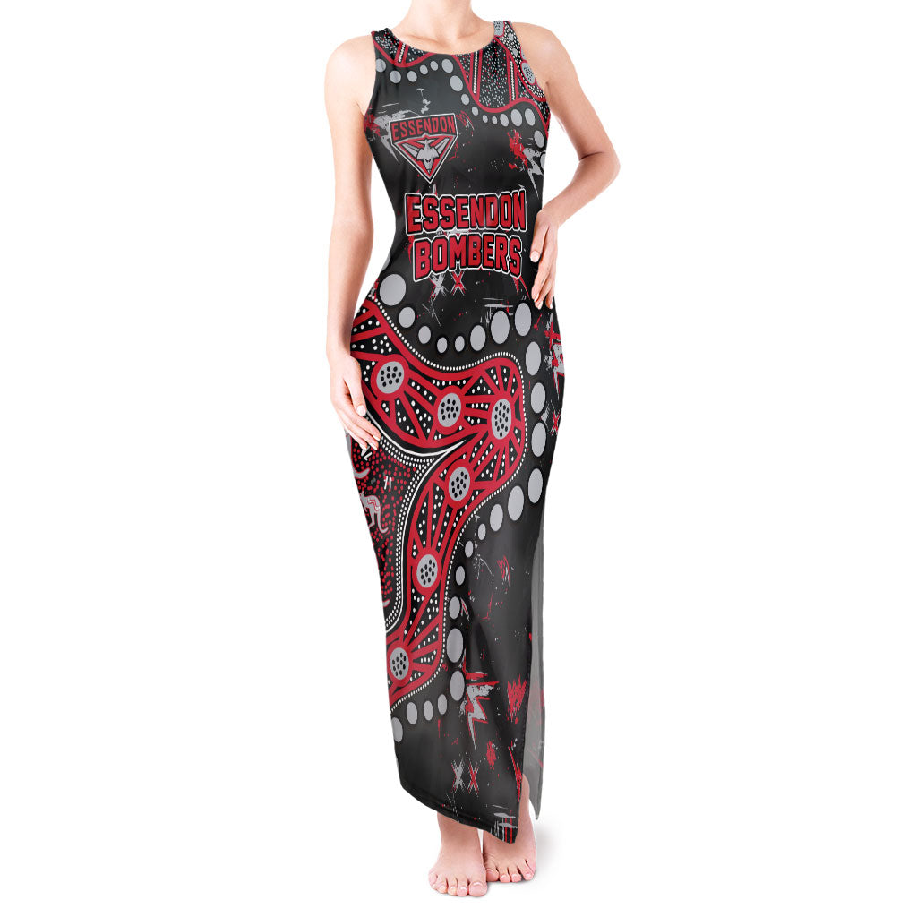 Personalized Essendon Bombers Tank Maxi Dress Aboriginal Pattern with Graffiti Style