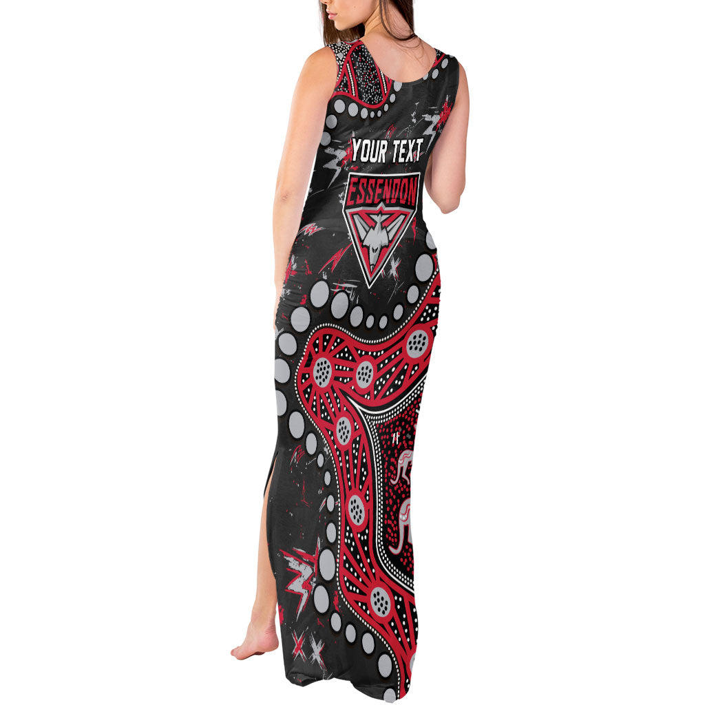 Personalized Essendon Bombers Tank Maxi Dress Aboriginal Pattern with Graffiti Style