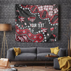 Personalized Essendon Bombers Tapestry Aboriginal Pattern with Graffiti Style