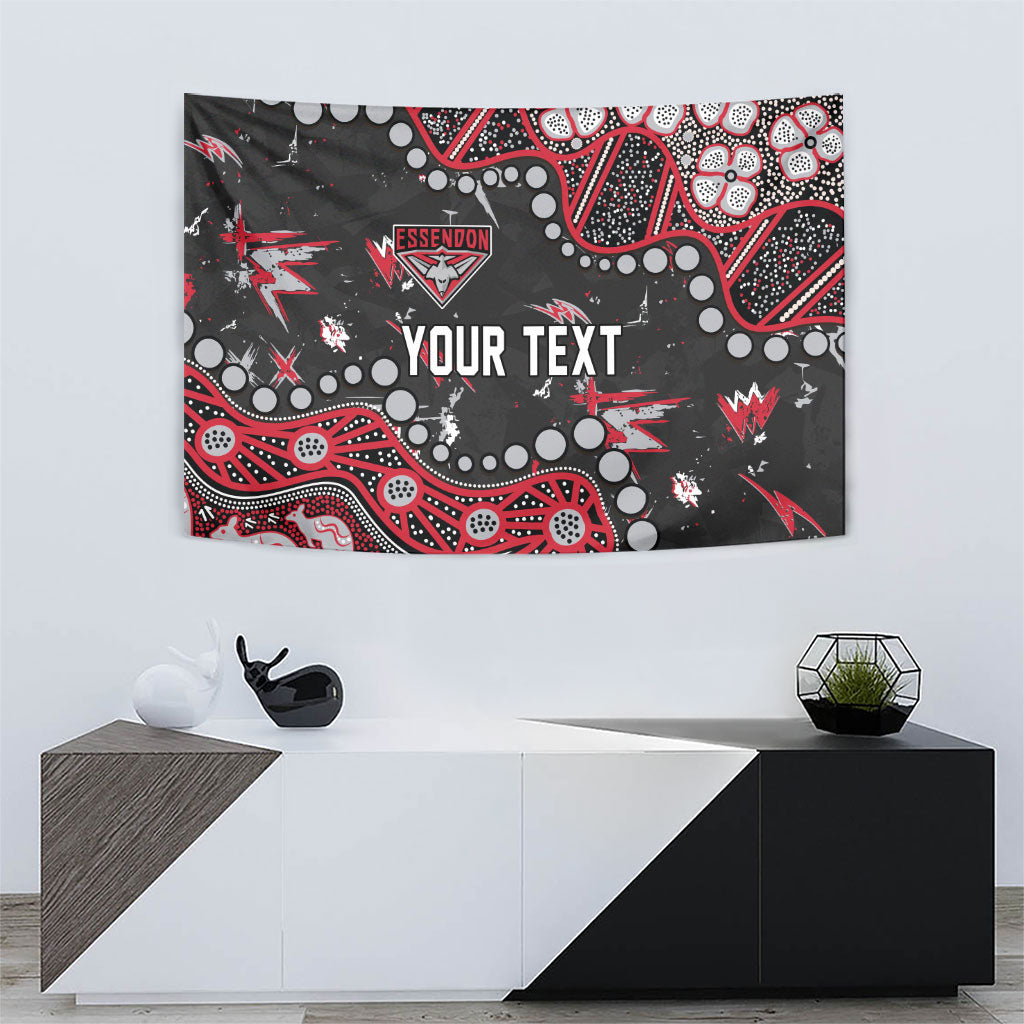 Personalized Essendon Bombers Tapestry Aboriginal Pattern with Graffiti Style