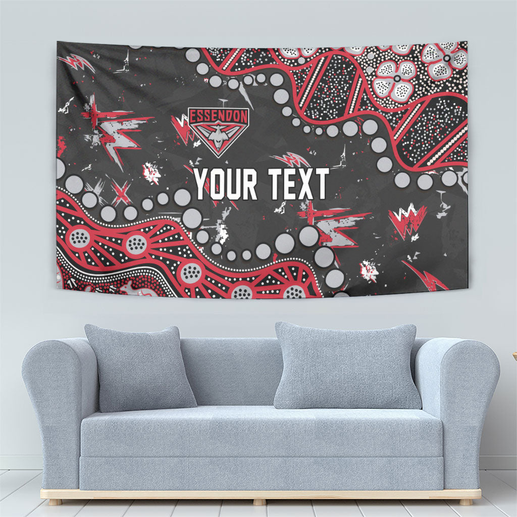 Personalized Essendon Bombers Tapestry Aboriginal Pattern with Graffiti Style