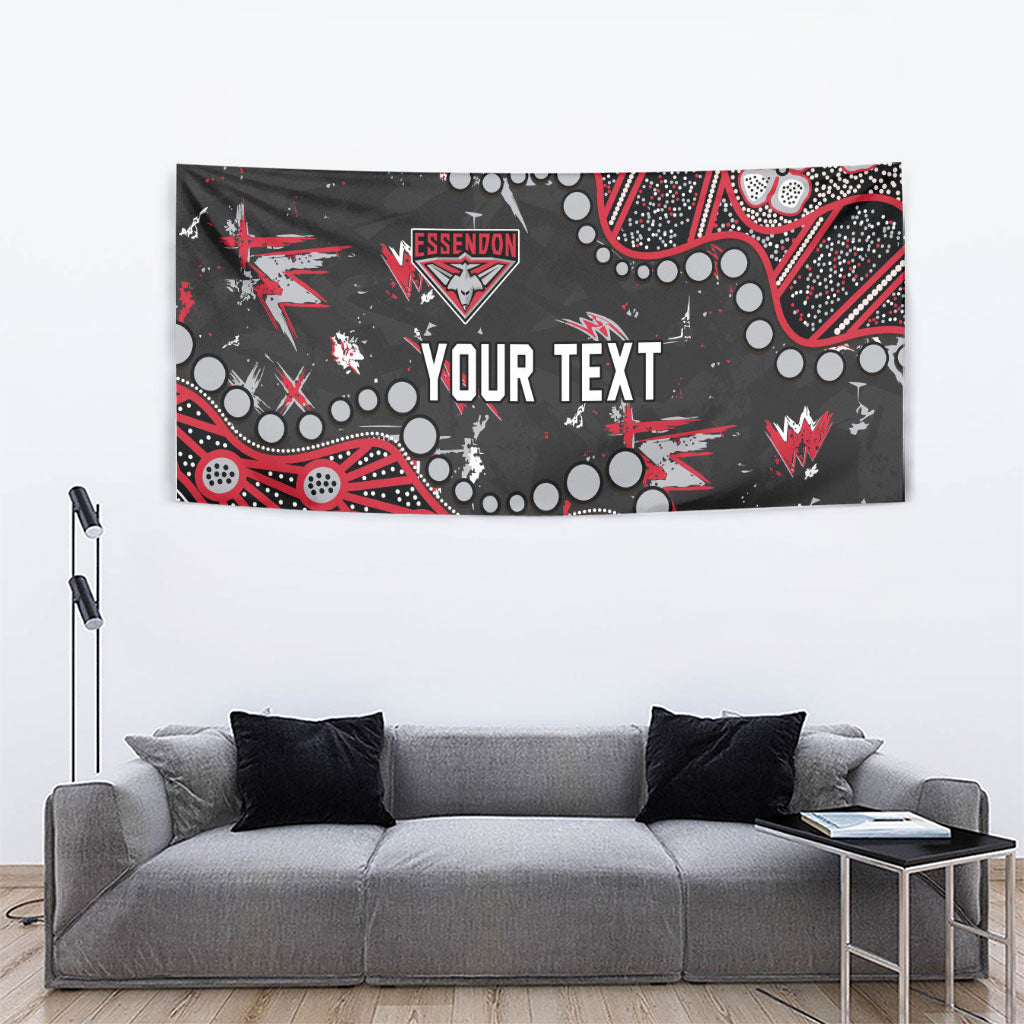 Personalized Essendon Bombers Tapestry Aboriginal Pattern with Graffiti Style