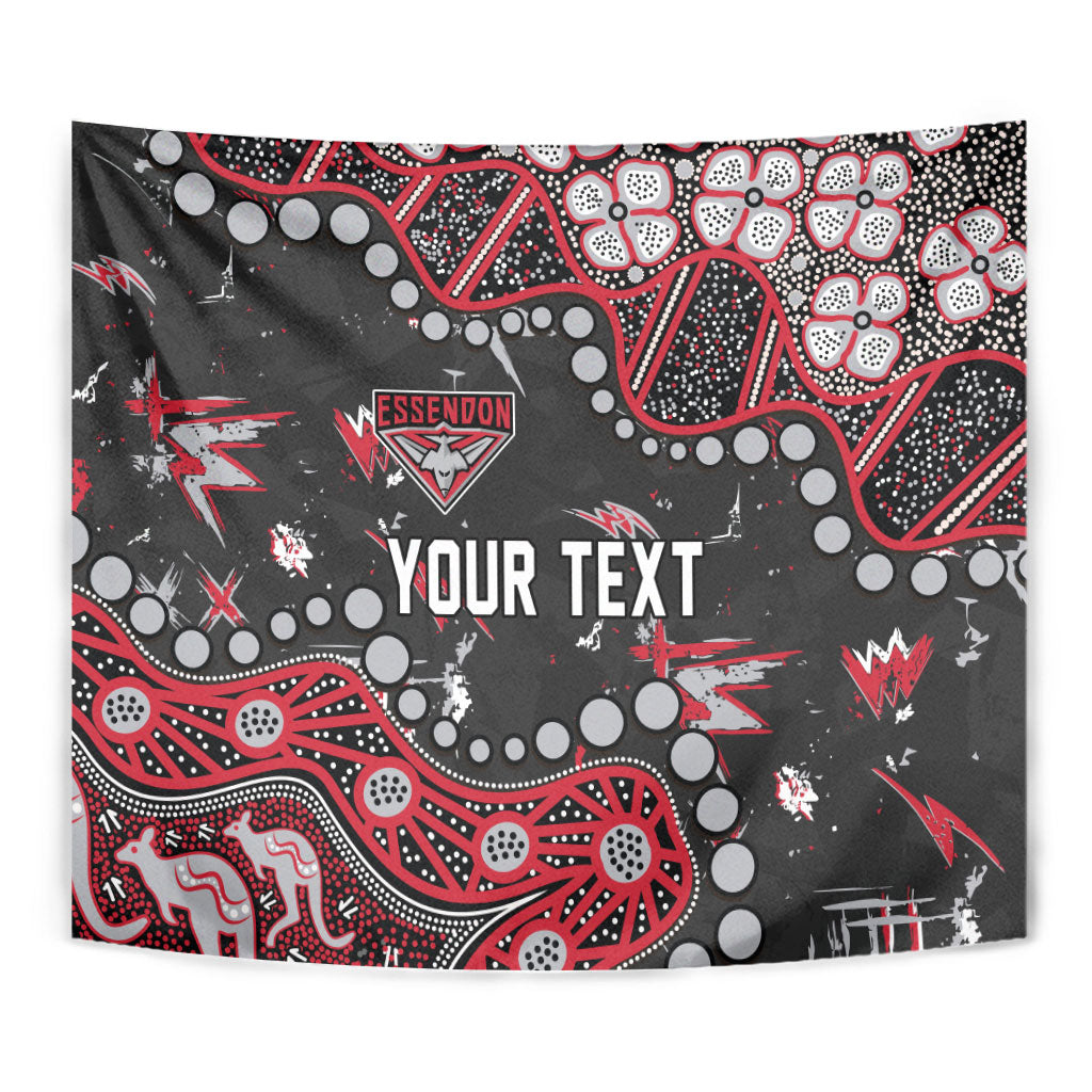 Personalized Essendon Bombers Tapestry Aboriginal Pattern with Graffiti Style