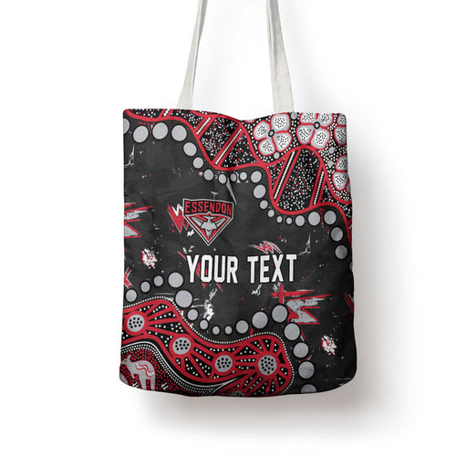 Personalized Essendon Bombers Tote Bag Aboriginal Pattern with Graffiti Style